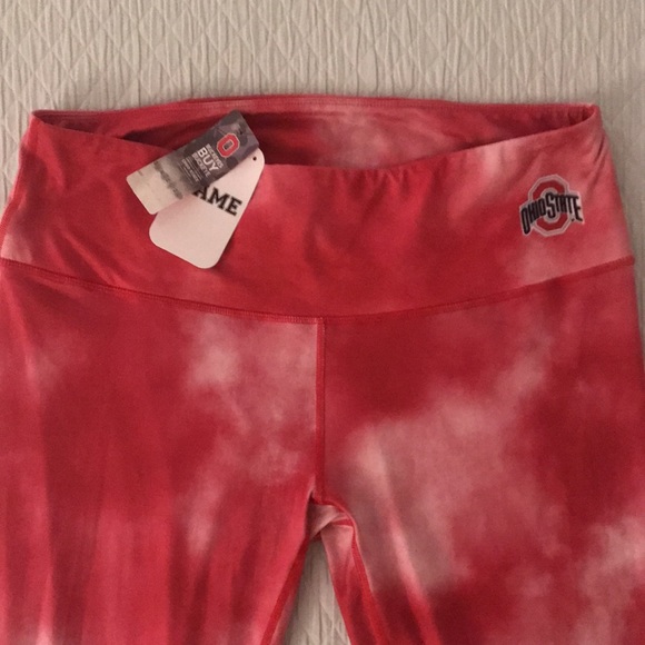NWT Game OSU Ohio State University Red White Tie Dye Leggings Tights Ath… - Picture 1 of 15